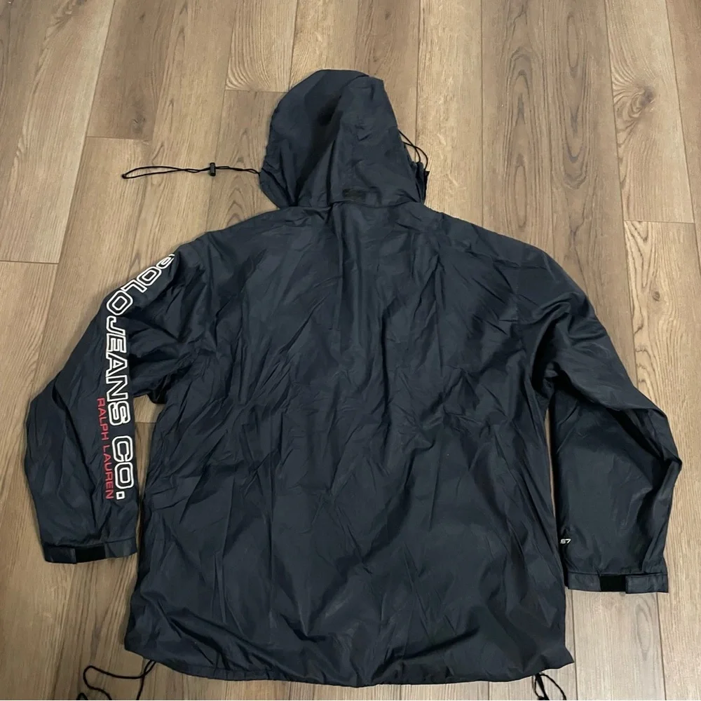 RL Ralph‎ Lauren Polo Jean Company Y2K Spellout Windbreaker Jacket Black
